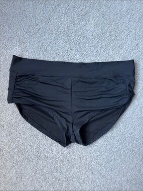 Black Women's Swim Bikini Bottom Briefs Full coverage
